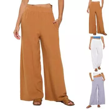 Женские зимние спортивные штаны, однотонные повседневные брюки, женские флисовые спортивные штаны, широкие прямые брюки S коричневый