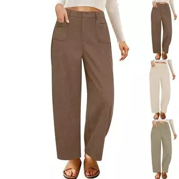 Женские зимние спортивные штаны, однотонные повседневные брюки, женские флисовые спортивные штаны, широкие прямые брюки L бежевый