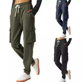 Женские зимние спортивные штаны, однотонные повседневные брюки, женские флисовые спортивные штаны, широкие прямые брюки XS чёрный