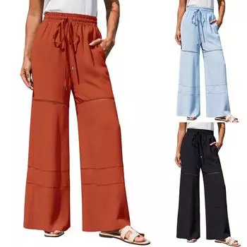 Женские зимние спортивные штаны, однотонные повседневные брюки, женские флисовые спортивные штаны, широкие прямые брюки L чёрный