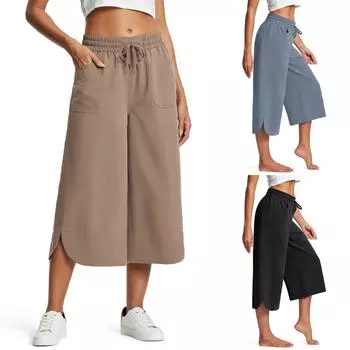 Женские зимние спортивные штаны, однотонные повседневные брюки, женские флисовые спортивные штаны, широкие прямые брюки S белый