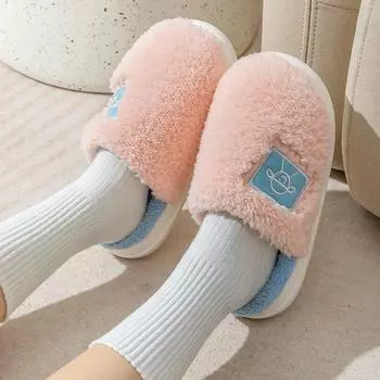 Женские зимние тапочки для дома, повседневные тапочки на плоской подошве, пушистые шлепанцы, удобные теплые тапочки для пар, плюшевые тапочки 36-37 белый