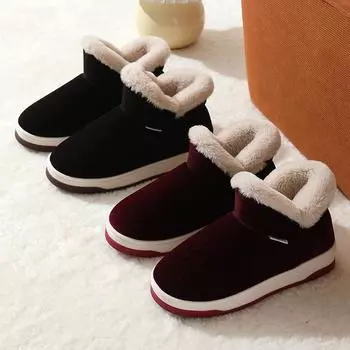 Женские зимние тапочки из хлопка с толстой подошвой, нескользящие, для дома, из шелка и хлопка, теплая одежда для улицы для беременных женщин с флисовой хлопковой обувью 36-37 фиолетовый