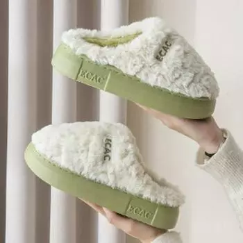 Женские зимние тапочки из плюша и хлопка 2024 года: Плотный, теплый, нескользящий и дезодорирующий — идеально подходит для использования в помещении и в условиях изоляции 2957, 40-41