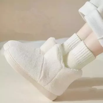 Женские зимние тапочки, теплые плюшевые пары, домашние туфли, нескользящие, удобные, на плоской подошве, женские мягкие сапоги из искусственного меха 39 зелёный