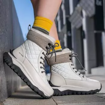 Женские зимние теплые ботинки для снега, нескользящие, водонепроницаемые, на шнуровке, высокие ботинки для женщин, походные ботинки с меховой подкладкой для ходьбы, армейские ботинки 36