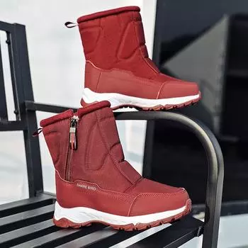Женские зимние теплые ботинки для снега, нескользящие, водонепроницаемые, до середины голени, ботинки с застежкой-молнией, подкладка из искусственного меха, походные ботинки для женщин 36