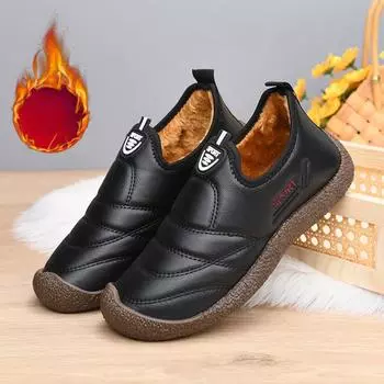 Женские зимние теплые ботинки для снега, водонепроницаемые короткие ботинки, мокасины с подкладкой из искусственного меха, удобные нескользящие кроссовки для ходьбы на открытом воздухе для женщин 36