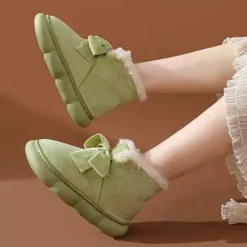 Женские зимние теплые ботинки с толстой подошвой, водонепроницаемые, для стола, тапочки ручной работы, домашние ботинки, зимние ботинки 36-37 кофейный