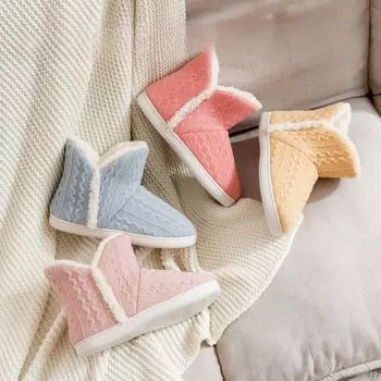 Женские зимние теплые мужские домашние ботильоны меховые тапочки женские домашние плюшевые ботинки домашние ботинки женские мягкие туфли большого размера 36-37 серый