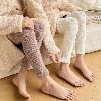 Женские зимние теплые утолщенные наколенники для девочек, мягкие дышащие эластичные носки из полиэстера