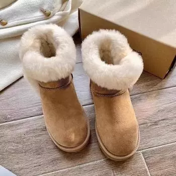 Женские зимние теплые зимние сапоги на меху, стильные, нескользящие, теплые, зимние, для спорта на открытом воздухе, толстые, износостойкие, шерстяные ботинки 35 малиновый