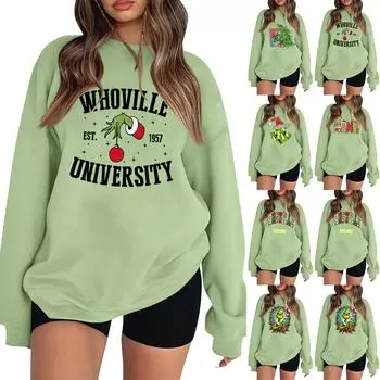 Женские зимние топы, женская толстовка с длинным рукавом, повседневная, с круглым вырезом, свободный крой, флисовые топы Pollover L армия зеленый