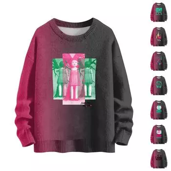 Женские зимние топы, женская толстовка с длинным рукавом, повседневная, с круглым вырезом, свободный крой, флисовые топы Pollover L