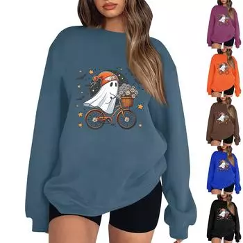 Женские зимние топы, женская толстовка с длинным рукавом, повседневная, с круглым вырезом, свободный крой, флисовые топы Pollover XL чёрный