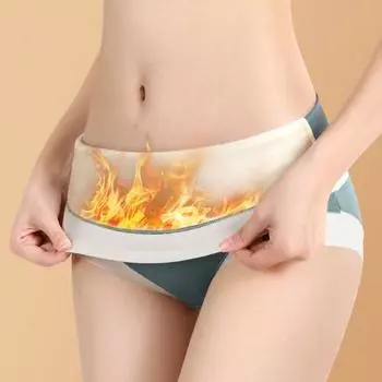 Женские зимние трусы с контролем живота, высокой талией, плюшевые, контрастного цвета, эластичные, сохраняют тепло, с подтяжкой, утолщаются, антисептические L красный