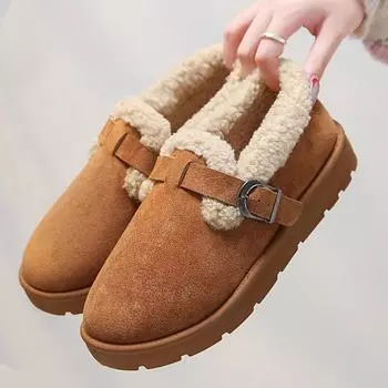 Женские зимние туфли на плоской подошве, женские зимние сапоги, плюшевые зимние толстые модные женские сапоги 36 чёрный