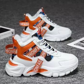 Женские зимние туфли TUINANLE, теплые плюшевые кроссовки, студенческие кроссовки 35 оранжевый