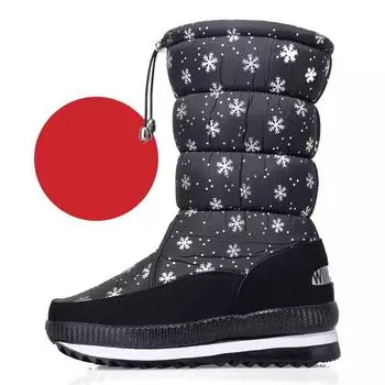 Женские зимние утепленные ботинки для снега, нескользящие, утолщенные, повседневные ботинки из хлопка длиной до середины голени 42 белый