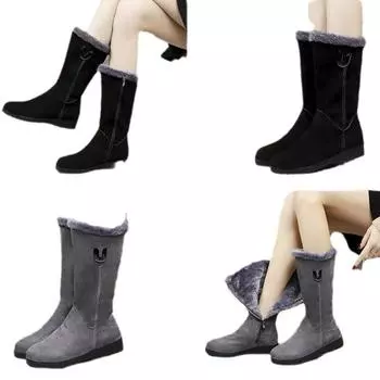 Женские зимние утепленные ботинки с подкладкой, теплые нескользящие высокие ботинки с застежкой-молнией, зимние ботинки 41