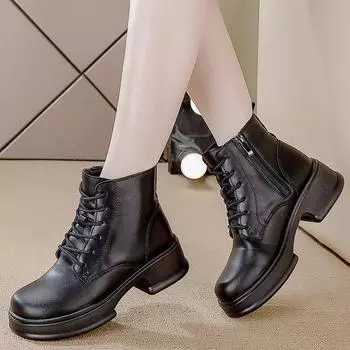 Женские зимние высокие ботинки Doc Martens на платформе для женщин 35 чёрный