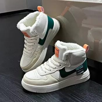 Женские зимние высокие ботинки из бархата и хлопка, спортивная повседневная обувь, зимние ботинки 36 зелёный