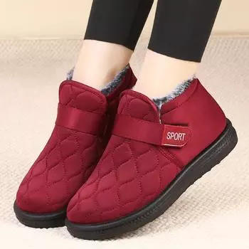 Женские зимние высокие кеды на меховой подкладке. Уличные слипоны. Повседневные водонепроницаемые короткие сапоги. Теплые зимние ботинки на флисовой подкладке для женщин.
