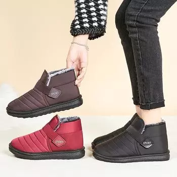 Женские зимние зимние ботинки из искусственной кожи на флисовой подкладке. Женские удобные теплые толстые ботинки на подкладке из искусственного меха. Короткие ботинки на нескользящей подошве.