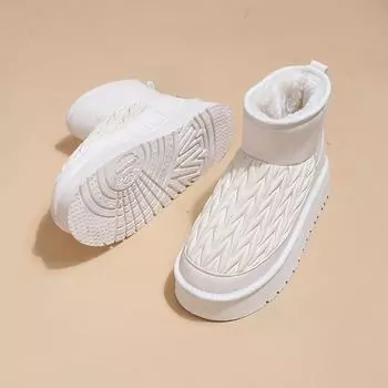 Женские зимние зимние ботинки на подкладке из искусственного меха, уличные нескользящие ботильоны из искусственной кожи, повседневные теплые короткие ботинки на флисовой подкладке с толстой подошвой для женщин