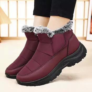 Женские зимние зимние ботинки с теплой флисовой подкладкой. Удобные нескользящие ботильоны. Женские повседневные уличные короткие ботинки на платформе для ходьбы на подкладке из искусственного меха.