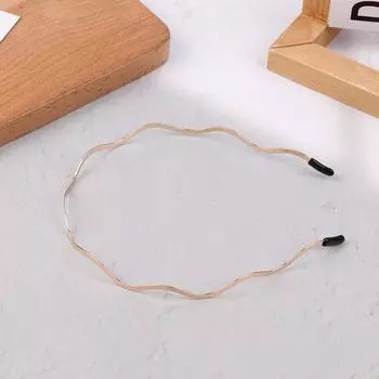 Женские золотые металлические волнистые ободки для волос, геометрические тонкие ободки, элегантный головной убор для повседневной вечеринки