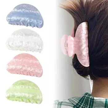 Женский акриловый коготь для волос, противоскользящие зубы, сильная ручка, заколка для волос на затылке, держатель для волос в виде акулы, аксессуары для головы белый