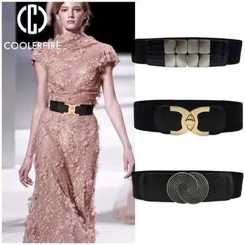 Женский эластичный эластичный пояс с широкой талией, дизайнерский модный пояс на талии, пояс больших размеров, широкий пояс YF1015 One Size