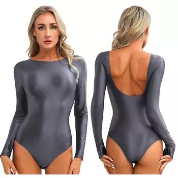 Женский эластичный купальник, масляный глянцевый цельный пляжный купальник, боди с высоким вырезом, женский купальный костюм, колготки, боди, купальник