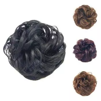 Женский эластичный пучок для волос, хвостик, накладной небрежный волнистый шиньон, аксессуар для волос