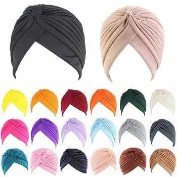 Женский эластичный шарф с перекрестной раной, шапочка для химиотерапии, мусульманские однотонные аксессуары для волос, шапочки, шарф One size зелёный