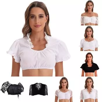 Женский элегантный боди, черный боди, кружевная рубашка для Октоберфеста, женский элегантный классический Хэллоуин, Октоберфест, маленькая рубашка с кружевной вставкой, топ L темно-синий