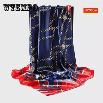 Женский элегантный шарф, квадратный шелковый шарф с имитацией атласного цветка, шаль, солнцезащитная марлевая шаль, универсальный головной платок