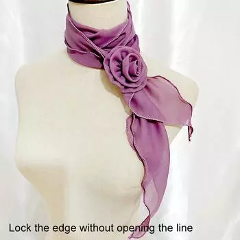 Женский элегантный шейный платок из шифона с искусственным воротником, шейный шарф, цветочный декор, модный солнцезащитный крем с принтом