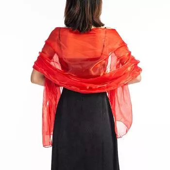 Женский элегантный шелковистый шарф чистого цвета для вечернего свадебного платья красный