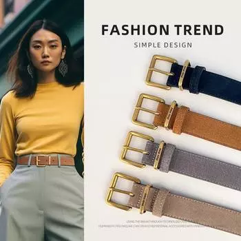 Женский антифлисовый матовый ремень из натуральной кожи, пряжка из коровьей кожи в стиле ретро, высококачественный, сочетается с юбкой, джинсами, простой и универсальный 105cm