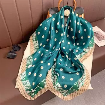 Женский атласный шелковый квадратный шарф 110*110 см, большая шаль, модный дизайн с принтом, женское украшение, универсальная бандана, элегантный головной платок One Size красный