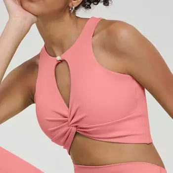 Женский ажурный бюстгальтер для фитнеса с гофрированными сборками, нижнее белье с эффектом пуш-ап, однотонный противоударный спортивный жилет для йоги S