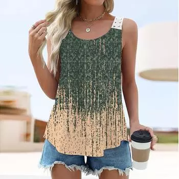 Женский ажурный жилет без рукавов Модные принтованные топы S