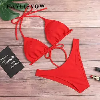 Женский бандажный комплект бикини пуш-ап, отдельный купальник, купальный костюм, купальник, пляжная одежда Майо M жёлтый