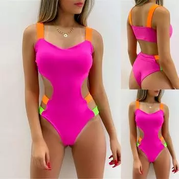 Женский бандажный купальник, сексуальный купальник бикини M розовый