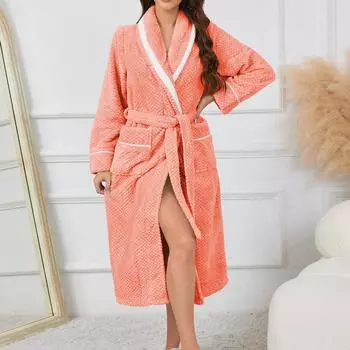 Женский банный халат, теплая одежда для больших размеров, халаты, мягкий фланелевый махровый халат, большой размер, длинный халат для мужчин, ночные рубашки, одежда для пар S