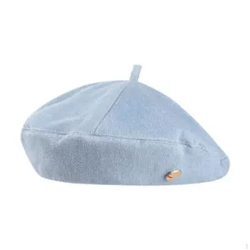 Женский берет, берет на весну, шляпа художника, подарок на день рождения, праздник Light Blue