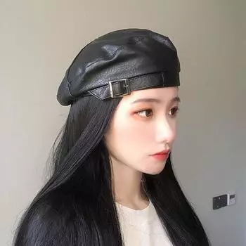Женский берет, ретро кепка газетчика, повседневные плоские шапки, модная восьмиугольная кепка из искусственной кожи, винтажный берет художника, шляпа 56-58 см