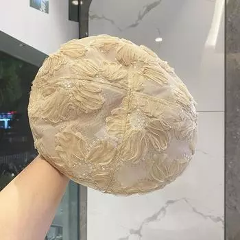 Женский берет, тонкий кружевной берет с блестками, дышащая кепка японского модного тренда, британская кепка художника хаки